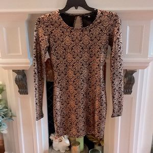 Gold long sleeve bodycon dress